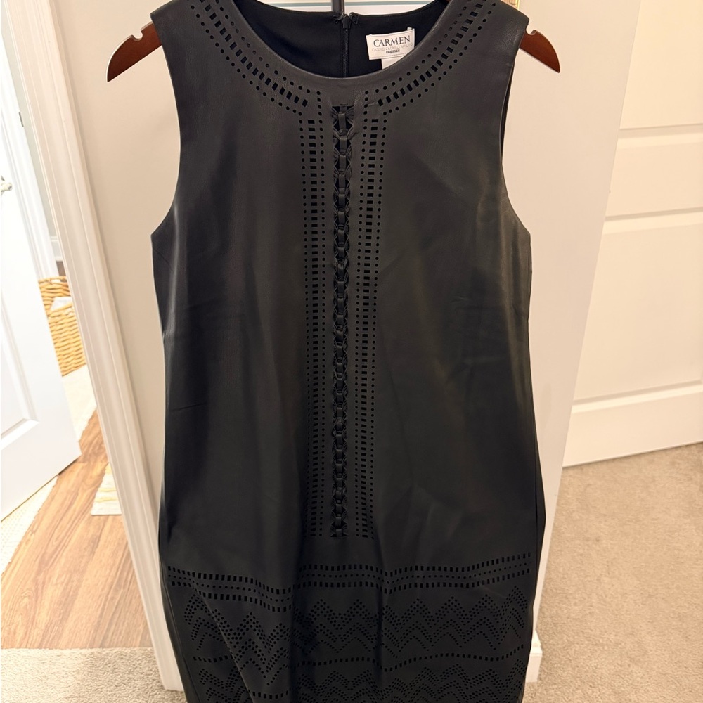 Carmen Marc Valvo Black Dress with Cutout Design